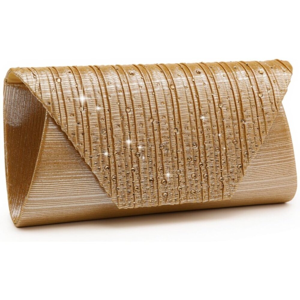 Women's Gold  Rhinestone Evening Clutch Bag for Wedding Party & Cocktail